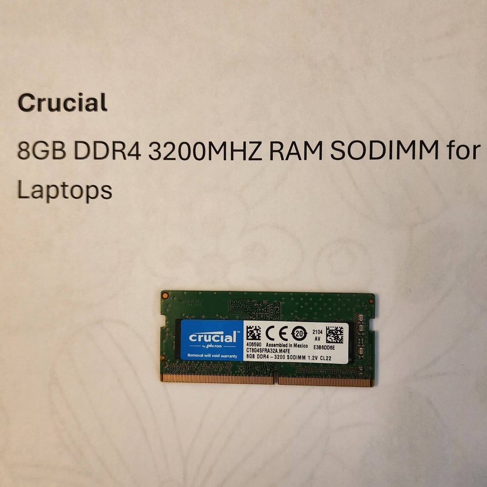 Crucial (Micron) 8GB DDR4 3200MHz Laptop RAM SODIMM (CT8G4SFRA32A)